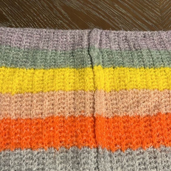 Water Lily Gray and Rainbow Stripe Oversized Sweater - Picture 2 of 4